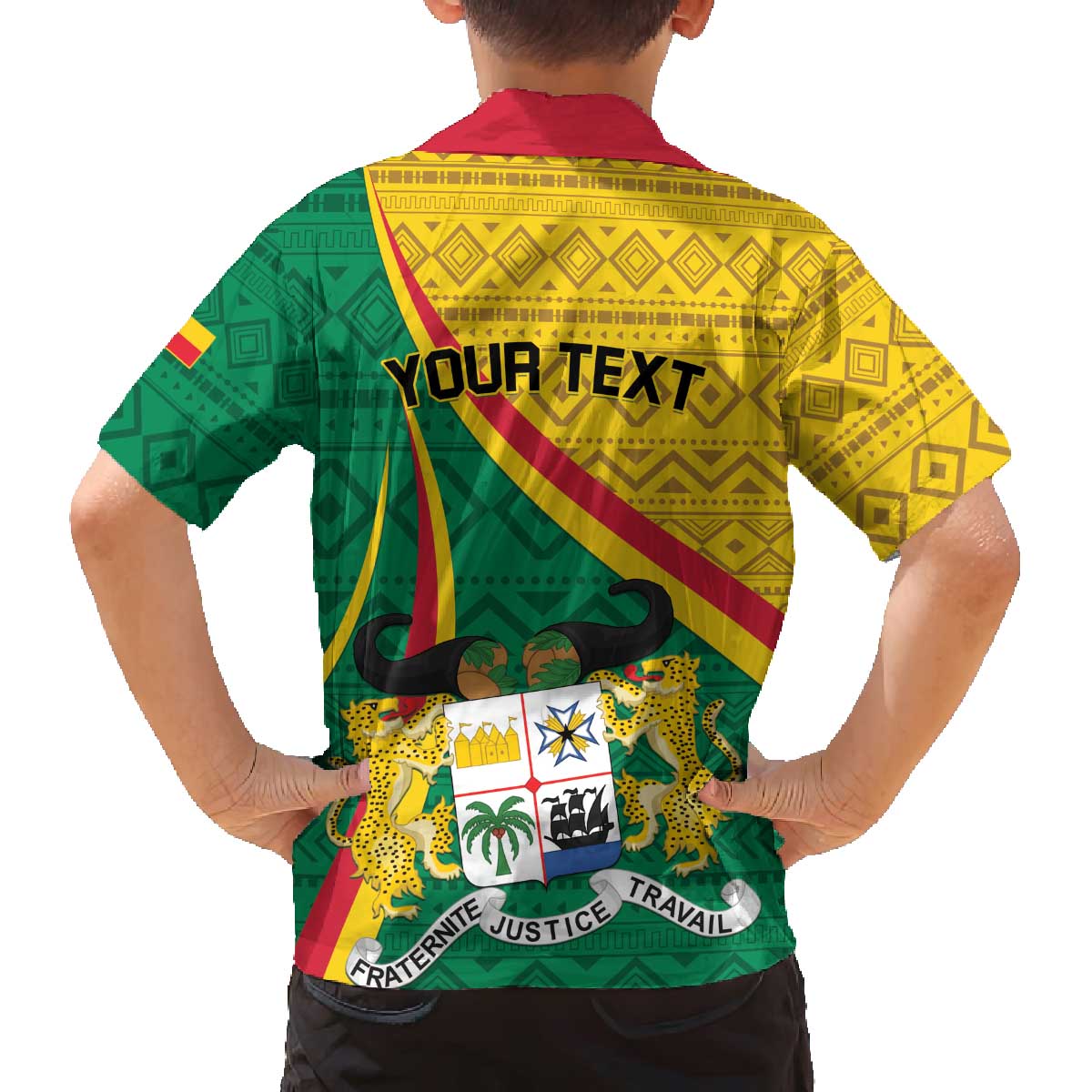 Personalized Benin Independence Day 1960 Family Matching Off Shoulder Short Dress and Hawaiian Shirt Fraternite Justice Travail - Wonder Print Shop