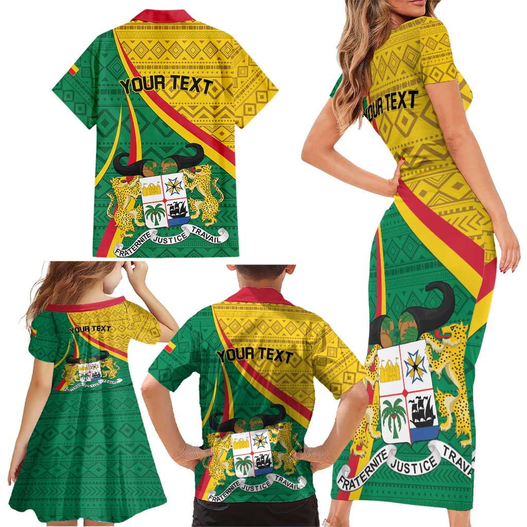 Personalized Benin Independence Day 1960 Family Matching Short Sleeve Bodycon Dress and Hawaiian Shirt Fraternite Justice Travail - Wonder Print Shop