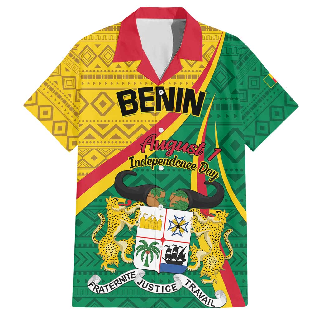 Personalized Benin Independence Day 1960 Family Matching Short Sleeve Bodycon Dress and Hawaiian Shirt Fraternite Justice Travail - Wonder Print Shop