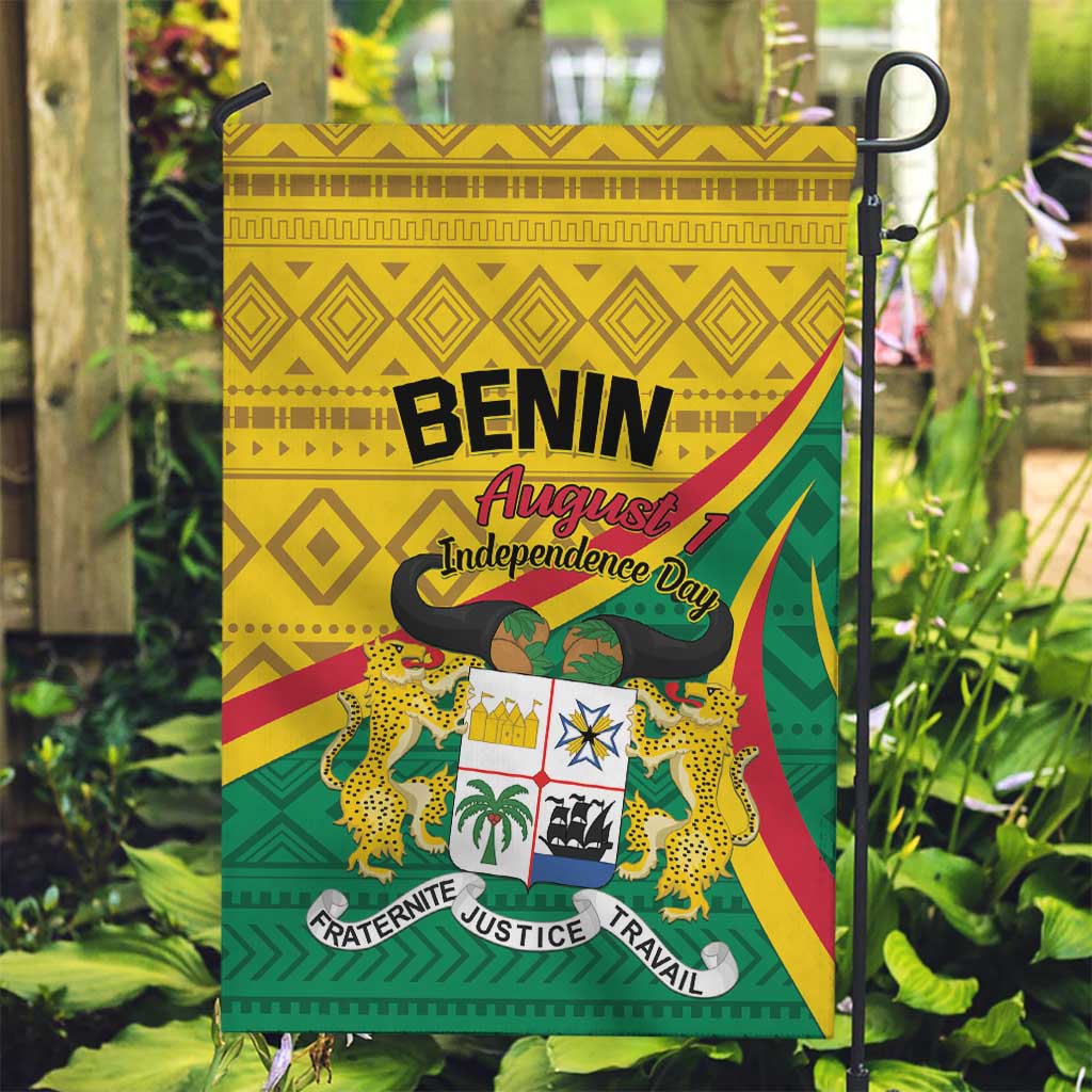 Personalized Benin Independence Day 1960 Garden Flag Fraternite Justice Travail - Wonder Print Shop