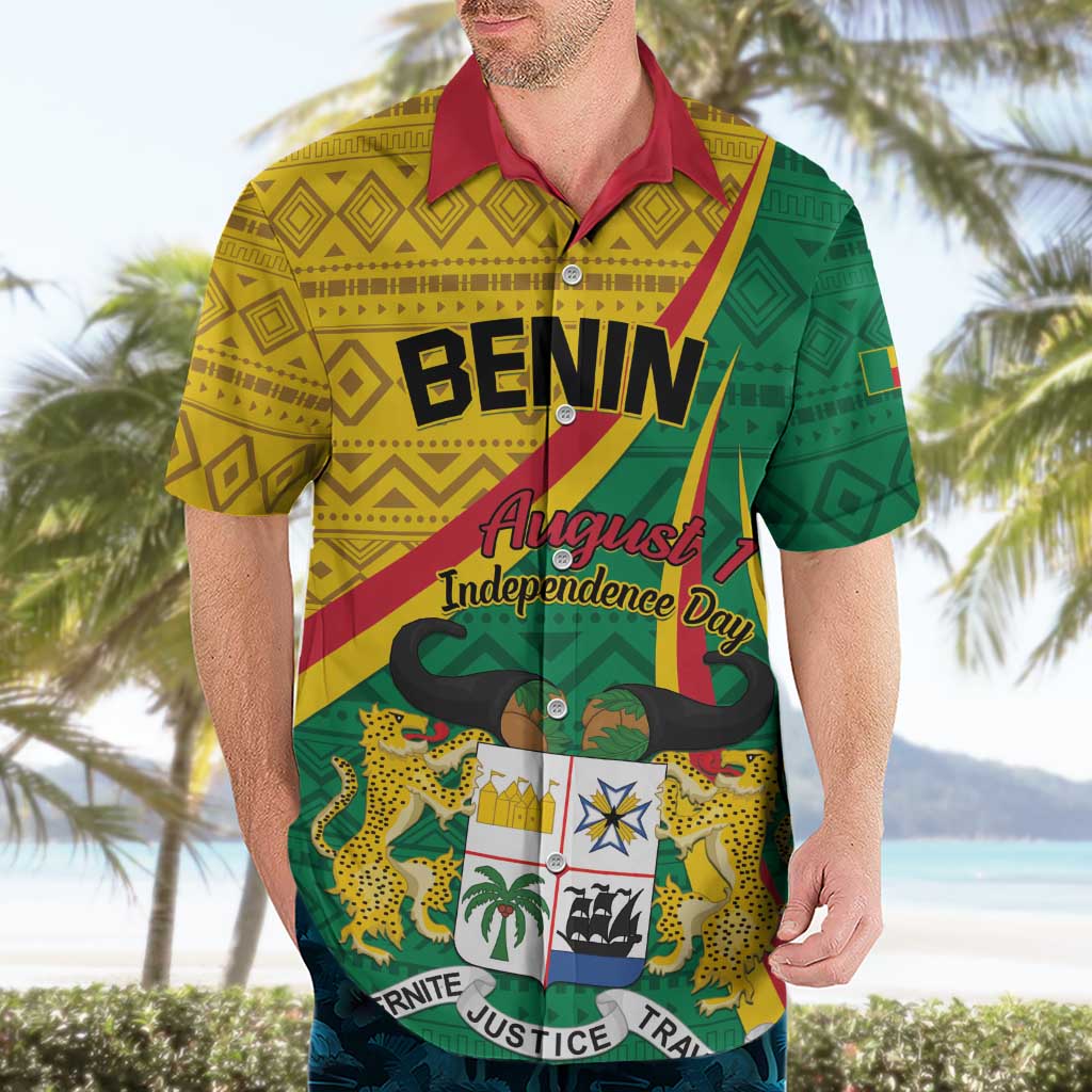 Personalized Benin Independence Day 1960 Hawaiian Shirt Fraternite Justice Travail - Wonder Print Shop