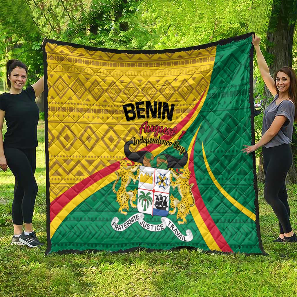 Personalized Benin Independence Day 1960 Quilt Fraternite Justice Travail - Wonder Print Shop