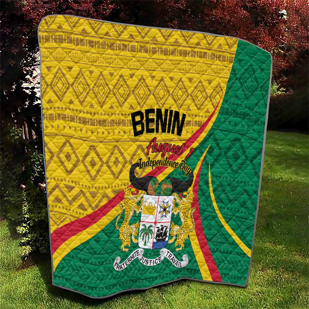 Personalized Benin Independence Day 1960 Quilt Fraternite Justice Travail - Wonder Print Shop