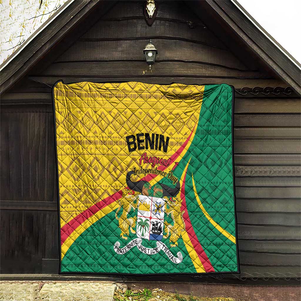 Personalized Benin Independence Day 1960 Quilt Fraternite Justice Travail - Wonder Print Shop