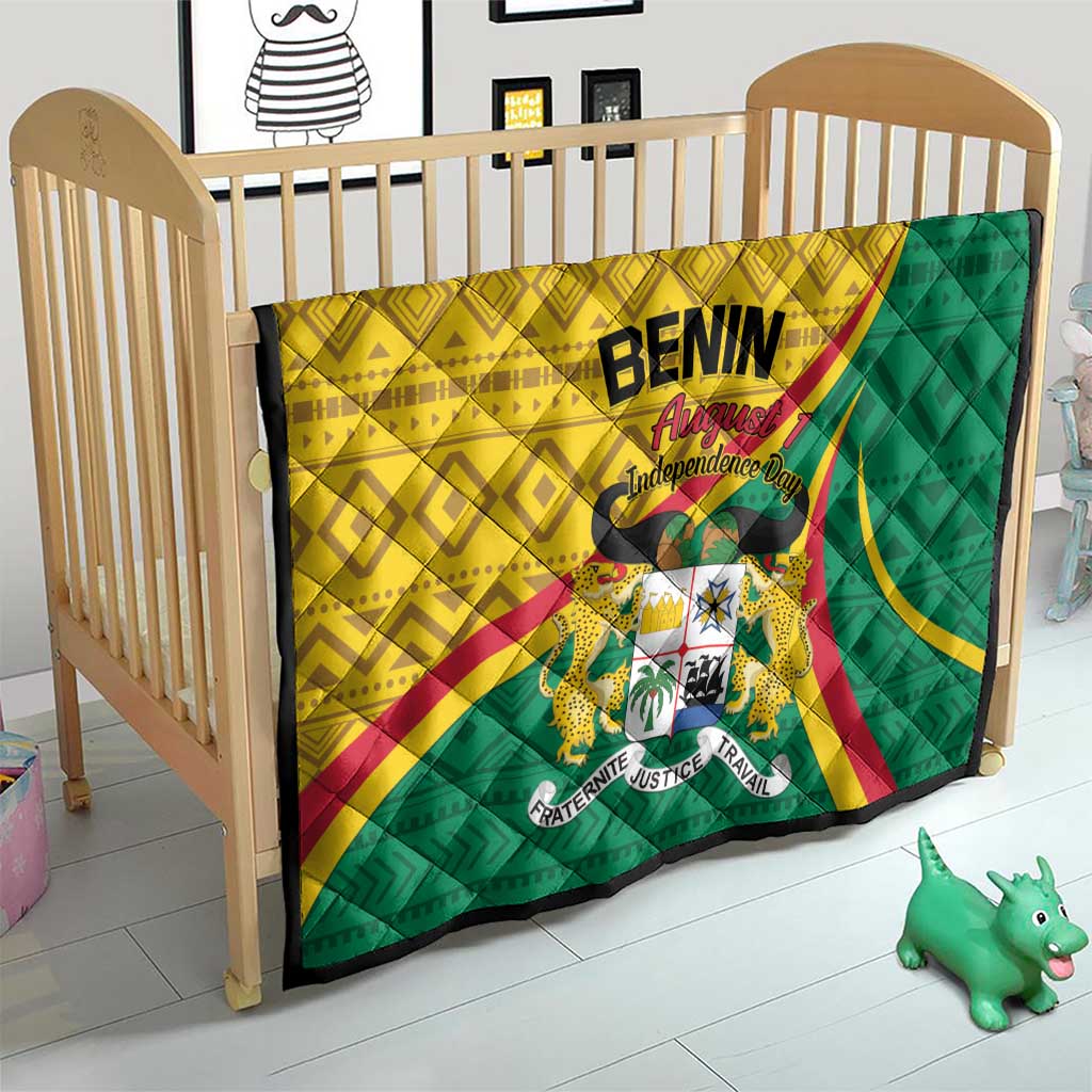 Personalized Benin Independence Day 1960 Quilt Fraternite Justice Travail - Wonder Print Shop
