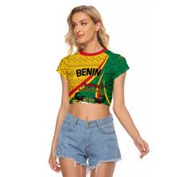 Personalized Benin Independence Day 1960 Raglan Cropped T Shirt Fraternite Justice Travail - Wonder Print Shop