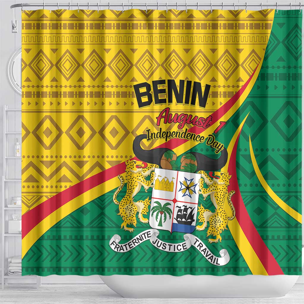 Personalized Benin Independence Day 1960 Shower Curtain Fraternite Justice Travail