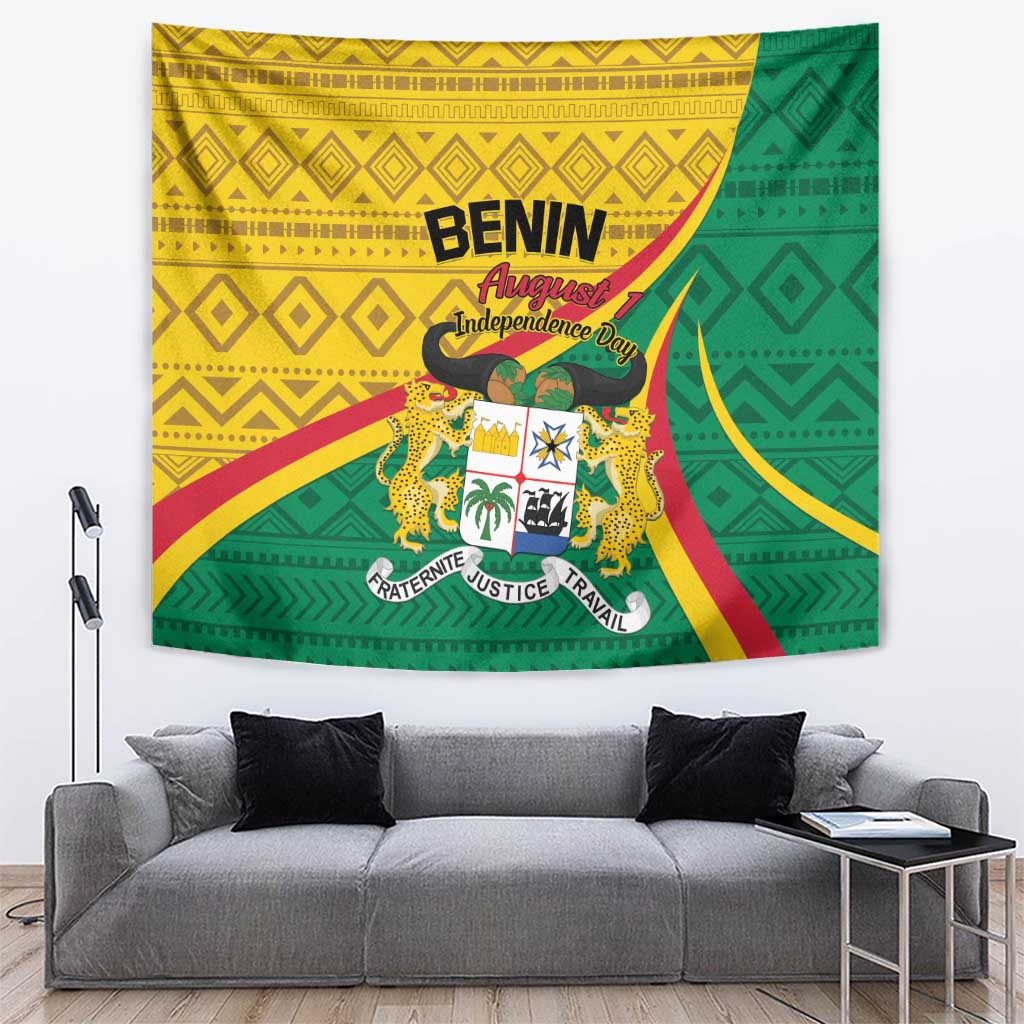 Personalized Benin Independence Day 1960 Tapestry Fraternite Justice Travail - Wonder Print Shop