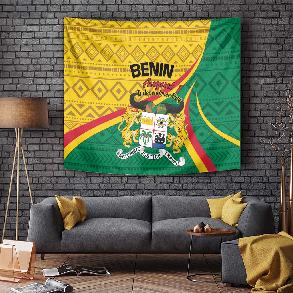 Personalized Benin Independence Day 1960 Tapestry Fraternite Justice Travail - Wonder Print Shop