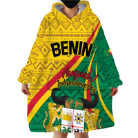 Personalized Benin Independence Day 1960 Wearable Blanket Hoodie Fraternite Justice Travail - Wonder Print Shop