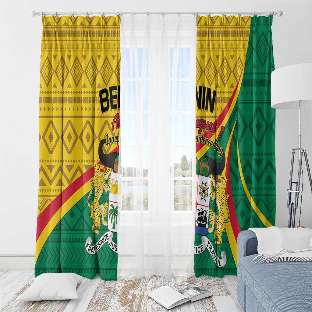 Personalized Benin Independence Day 1960 Window Curtain Fraternite Justice Travail - Wonder Print Shop