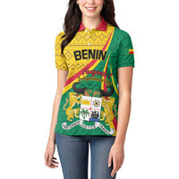 Personalized Benin Independence Day 1960 Women Polo Shirt Fraternite Justice Travail - Wonder Print Shop