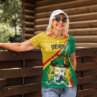 Personalized Benin Independence Day 1960 Women Polo Shirt Fraternite Justice Travail - Wonder Print Shop