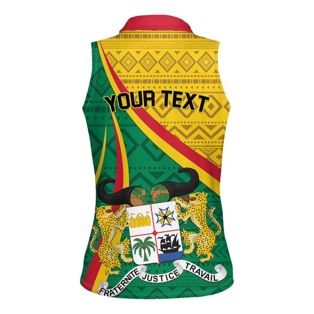 Personalized Benin Independence Day 1960 Women Sleeveless Polo Shirt Fraternite Justice Travail - Wonder Print Shop