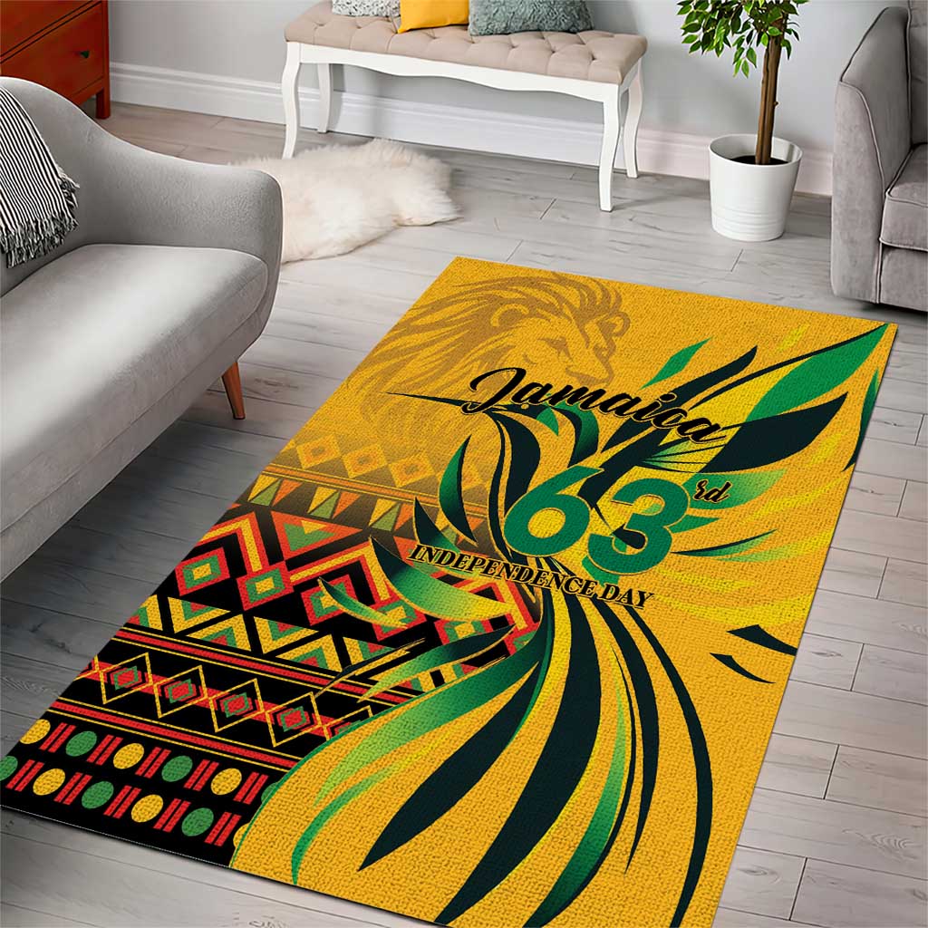Jamaica Independence Day 1962 Area Rug Jumieka Streamertail Reggae Pattern