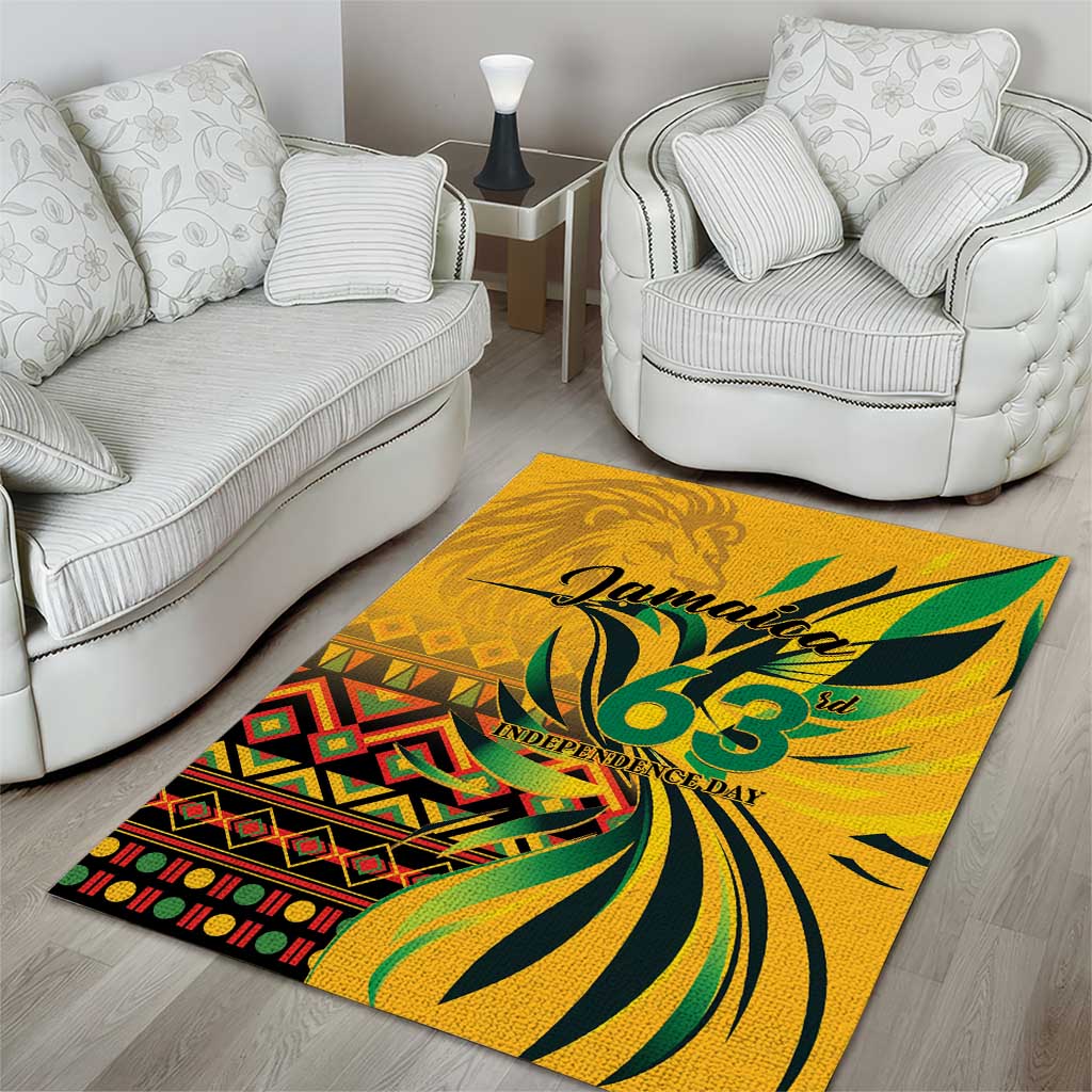 Jamaica Independence Day 1962 Area Rug Jumieka Streamertail Reggae Pattern