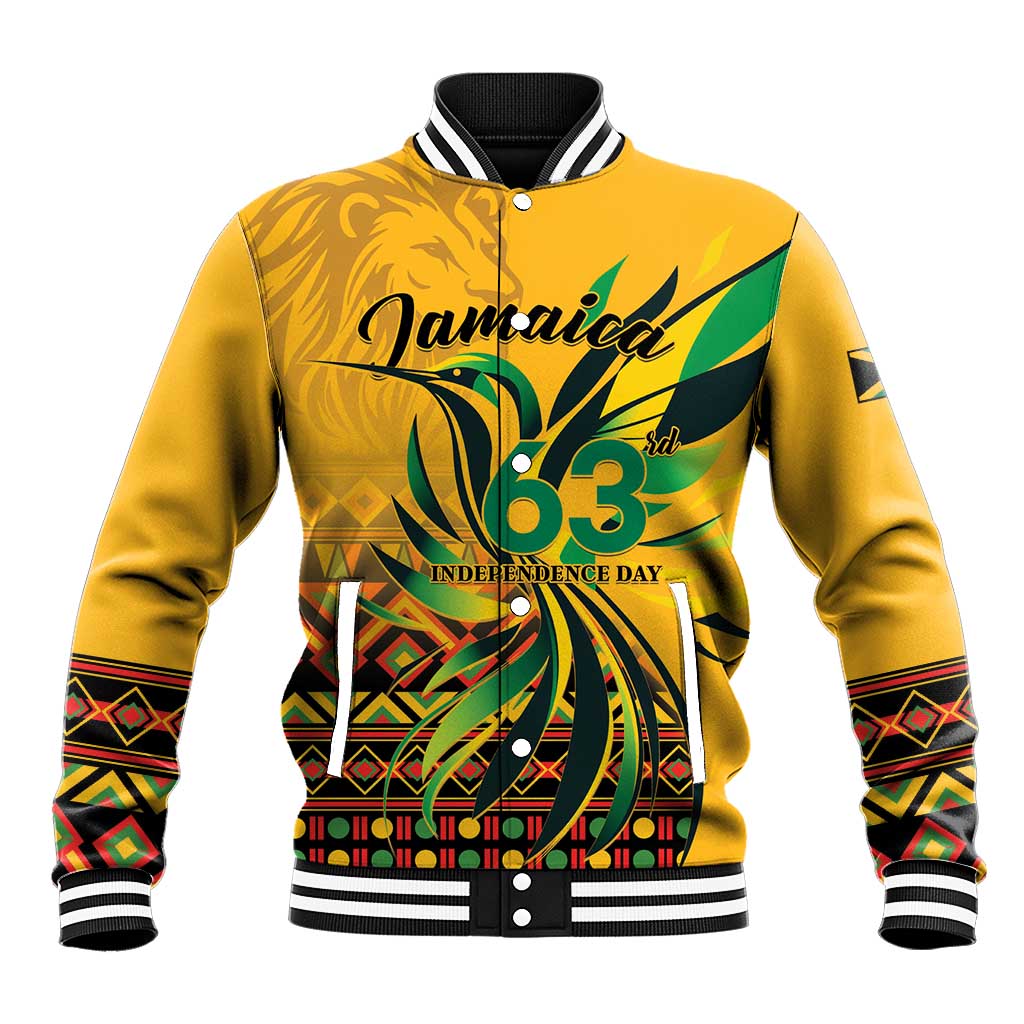 Personalized Jamaica Independence Day 1962 Baseball Jacket Jumieka Streamertail Reggae Pattern