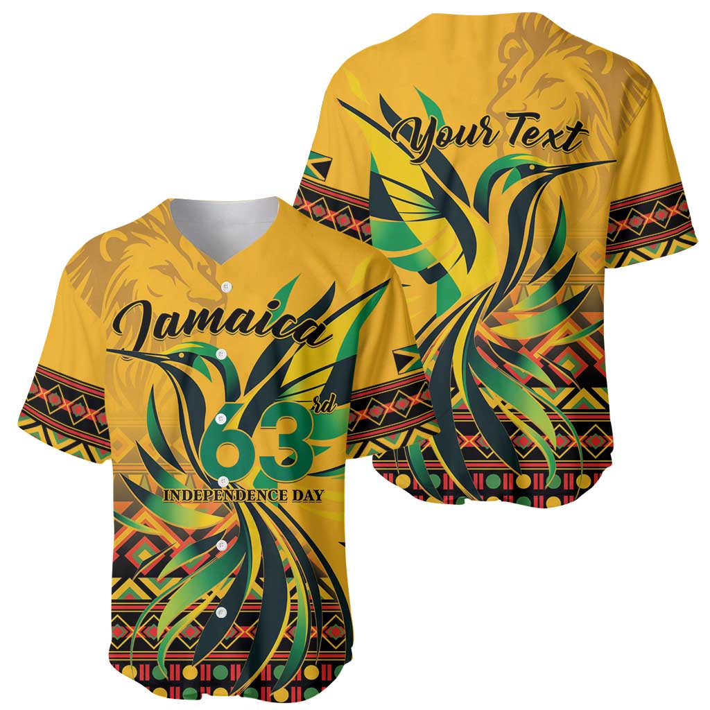 Personalized Jamaica Independence Day 1962 Baseball Jersey Jumieka Streamertail Reggae Pattern