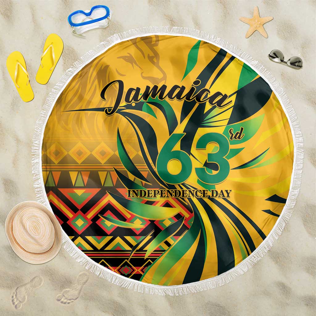 Jamaica Independence Day 1962 Beach Blanket Jumieka Streamertail Reggae Pattern