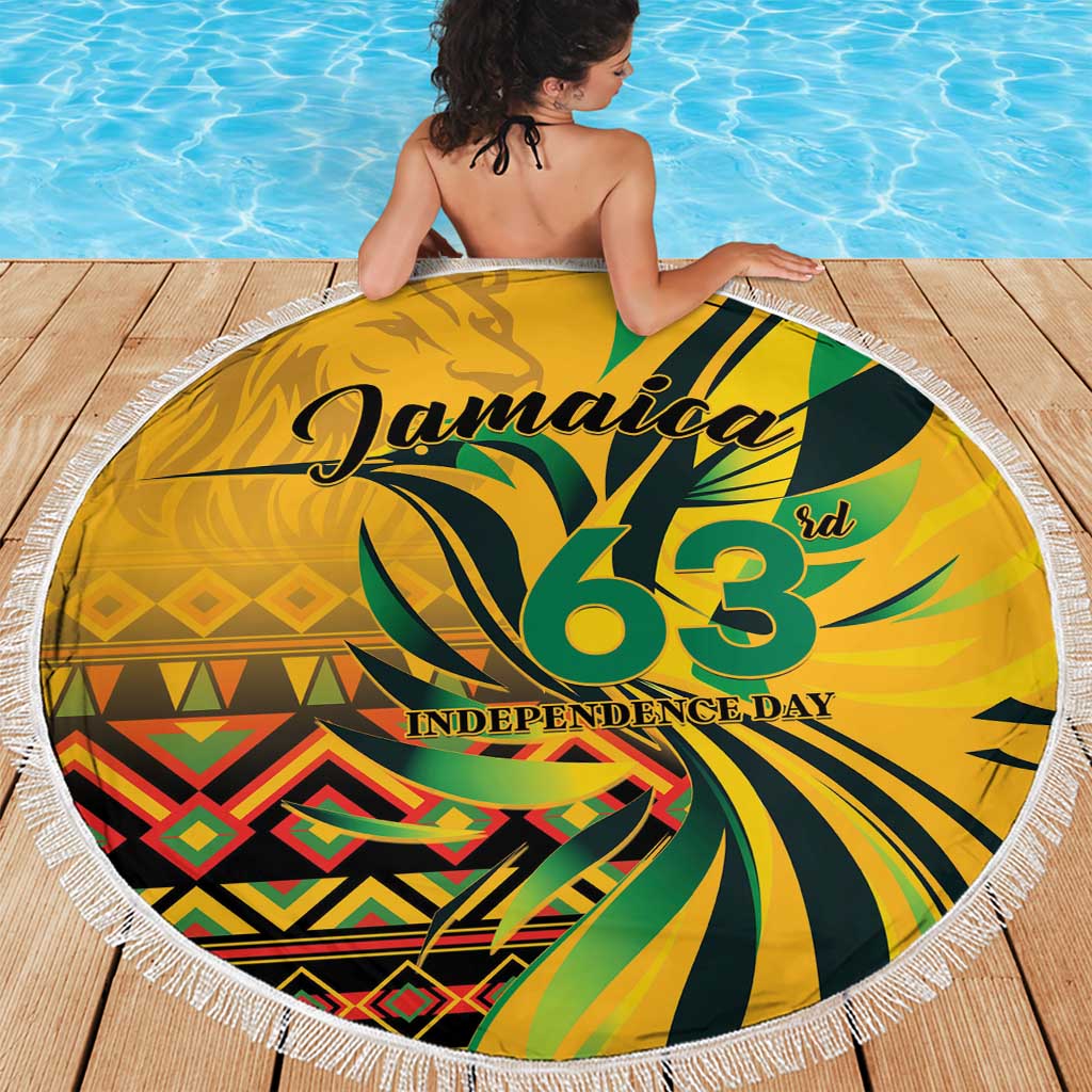 Jamaica Independence Day 1962 Beach Blanket Jumieka Streamertail Reggae Pattern