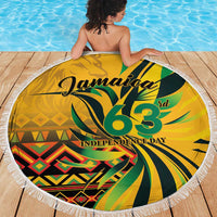 Jamaica Independence Day 1962 Beach Blanket Jumieka Streamertail Reggae Pattern