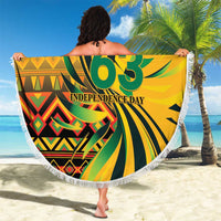 Jamaica Independence Day 1962 Beach Blanket Jumieka Streamertail Reggae Pattern