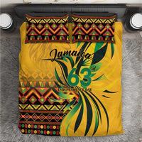 Jamaica Independence Day 1962 Bedding Set Jumieka Streamertail Reggae Pattern