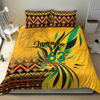 Jamaica Independence Day 1962 Bedding Set Jumieka Streamertail Reggae Pattern