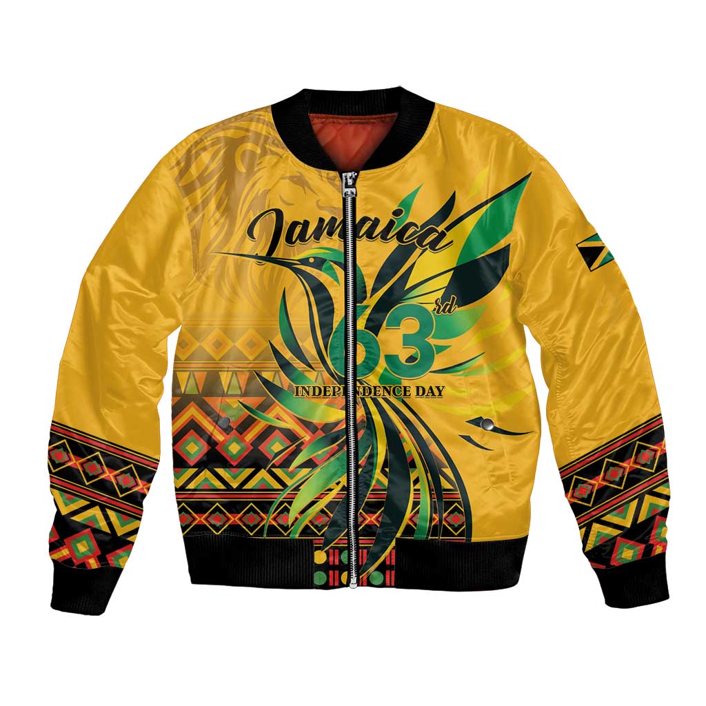 Personalized Jamaica Independence Day 1962 Bomber Jacket Jumieka Streamertail Reggae Pattern