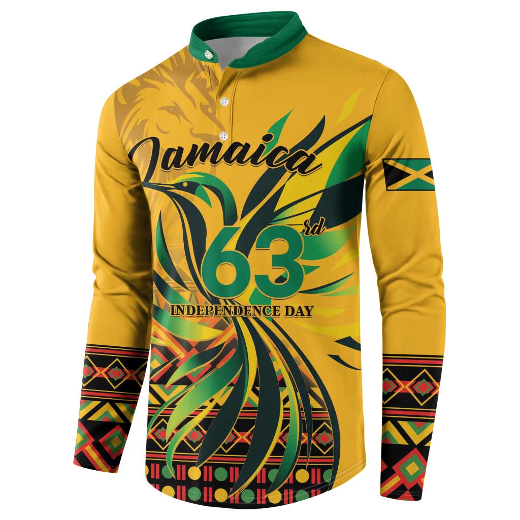 Personalized Jamaica Independence Day 1962 Button Sweatshirt Jumieka Streamertail Reggae Pattern