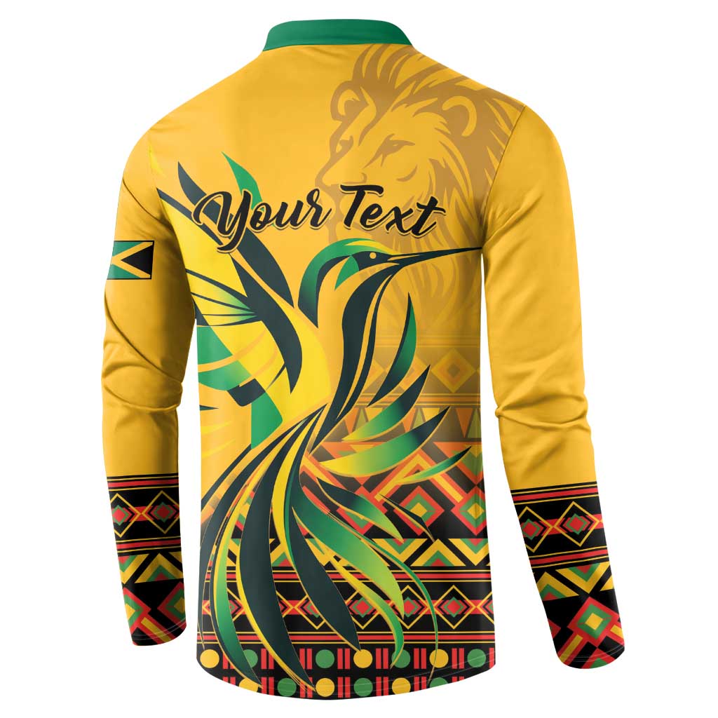 Personalized Jamaica Independence Day 1962 Button Sweatshirt Jumieka Streamertail Reggae Pattern