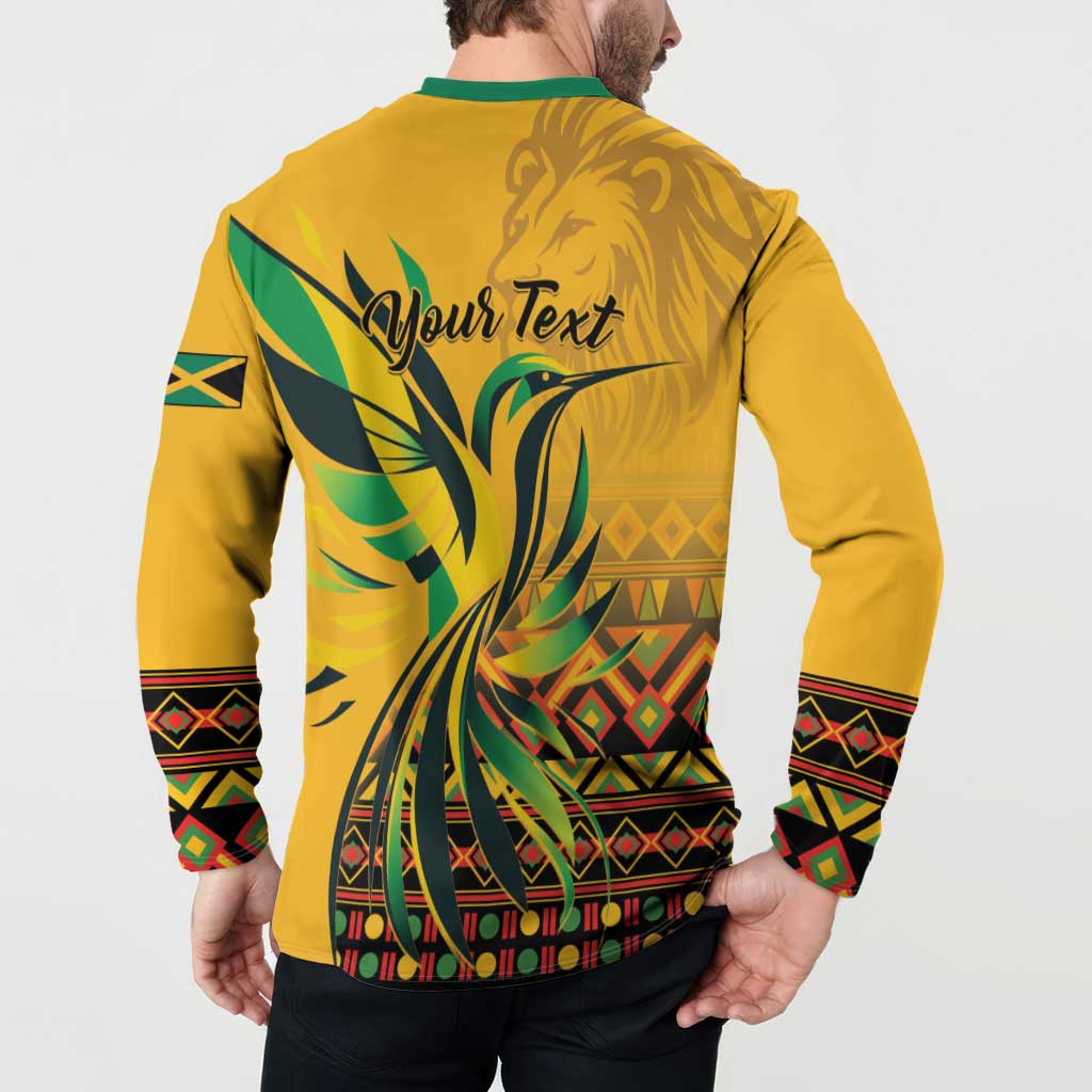 Personalized Jamaica Independence Day 1962 Button Sweatshirt Jumieka Streamertail Reggae Pattern