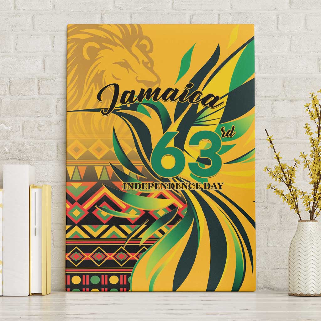Jamaica Independence Day 1962 Canvas Wall Art Jumieka Streamertail Reggae Pattern
