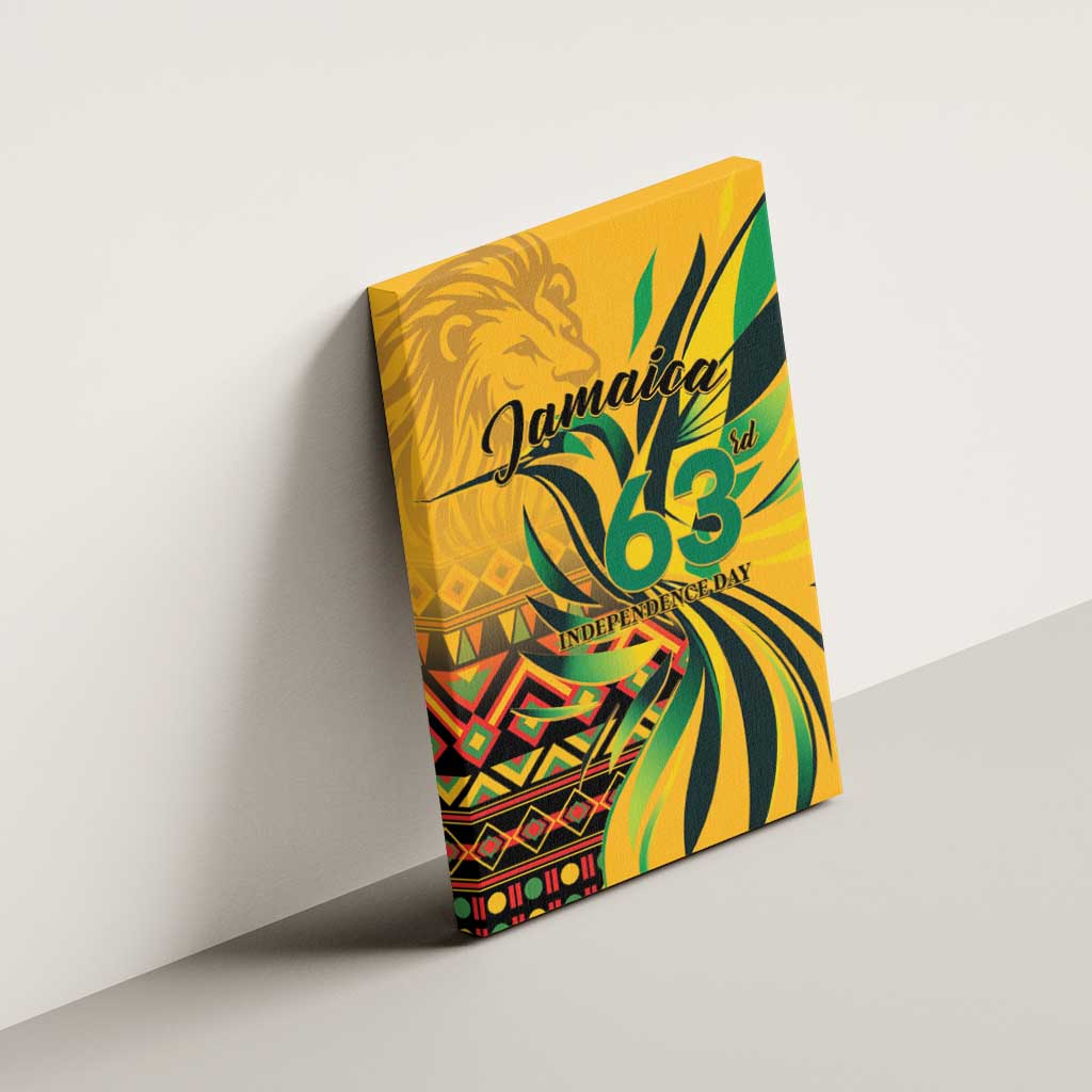 Jamaica Independence Day 1962 Canvas Wall Art Jumieka Streamertail Reggae Pattern