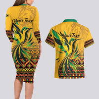 Personalized Jamaica Independence Day 1962 Couples Matching Long Sleeve Bodycon Dress and Hawaiian Shirt Jumieka Streamertail Reggae Pattern