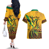 Personalized Jamaica Independence Day 1962 Couples Matching Off The Shoulder Long Sleeve Dress and Hawaiian Shirt Jumieka Streamertail Reggae Pattern
