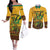 Personalized Jamaica Independence Day 1962 Couples Matching Off The Shoulder Long Sleeve Dress and Long Sleeve Button Shirt Jumieka Streamertail Reggae Pattern