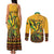 Personalized Jamaica Independence Day 1962 Couples Matching Tank Maxi Dress and Long Sleeve Button Shirt Jumieka Streamertail Reggae Pattern