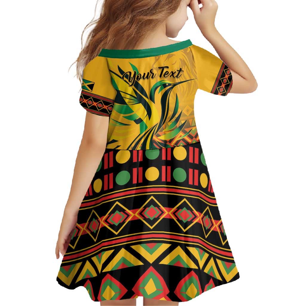 Personalized Jamaica Independence Day 1962 Family Matching Long Sleeve Bodycon Dress and Hawaiian Shirt Jumieka Streamertail Reggae Pattern