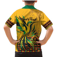 Personalized Jamaica Independence Day 1962 Family Matching Mermaid Dress and Hawaiian Shirt Jumieka Streamertail Reggae Pattern