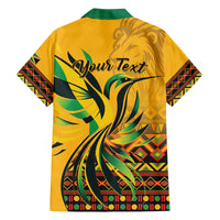 Personalized Jamaica Independence Day 1962 Family Matching Off The Shoulder Long Sleeve Dress and Hawaiian Shirt Jumieka Streamertail Reggae Pattern