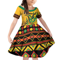 Personalized Jamaica Independence Day 1962 Family Matching Off Shoulder Short Dress and Hawaiian Shirt Jumieka Streamertail Reggae Pattern