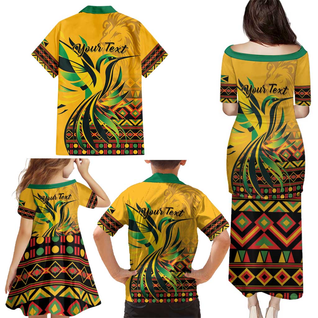 Personalized Jamaica Independence Day 1962 Family Matching Puletasi and Hawaiian Shirt Jumieka Streamertail Reggae Pattern