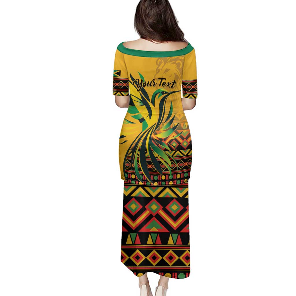 Personalized Jamaica Independence Day 1962 Family Matching Puletasi and Hawaiian Shirt Jumieka Streamertail Reggae Pattern