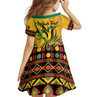 Personalized Jamaica Independence Day 1962 Family Matching Short Sleeve Bodycon Dress and Hawaiian Shirt Jumieka Streamertail Reggae Pattern