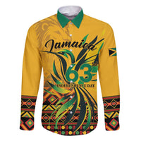 Personalized Jamaica Independence Day 1962 Family Matching Short Sleeve Bodycon Dress and Hawaiian Shirt Jumieka Streamertail Reggae Pattern