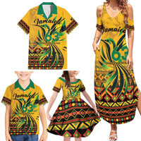 Personalized Jamaica Independence Day 1962 Family Matching Summer Maxi Dress and Hawaiian Shirt Jumieka Streamertail Reggae Pattern
