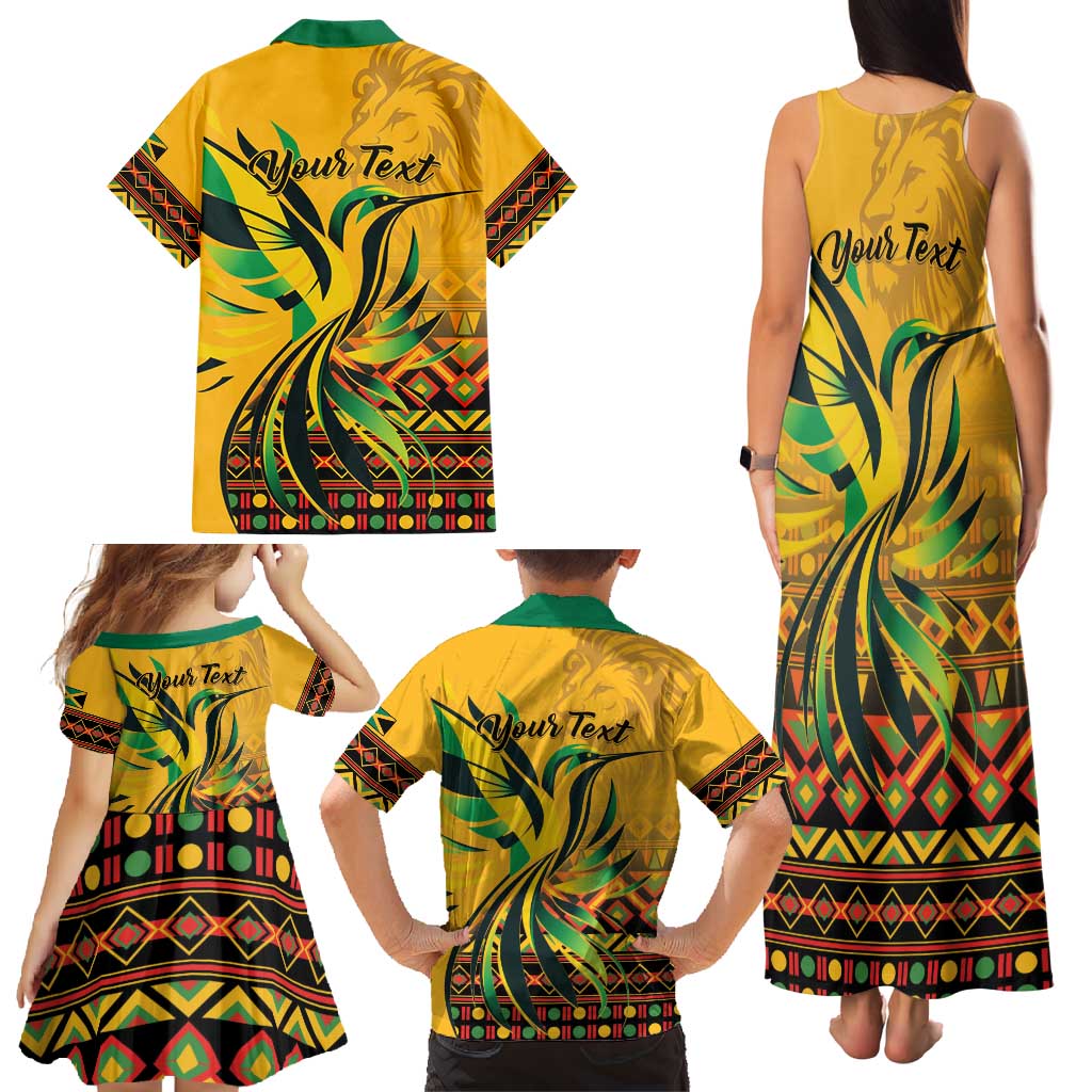 Personalized Jamaica Independence Day 1962 Family Matching Tank Maxi Dress and Hawaiian Shirt Jumieka Streamertail Reggae Pattern