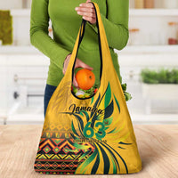 Jamaica Independence Day 1962 Grocery Bag Jumieka Streamertail Reggae Pattern