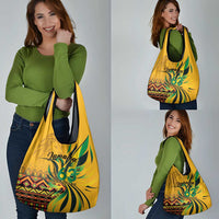 Jamaica Independence Day 1962 Grocery Bag Jumieka Streamertail Reggae Pattern